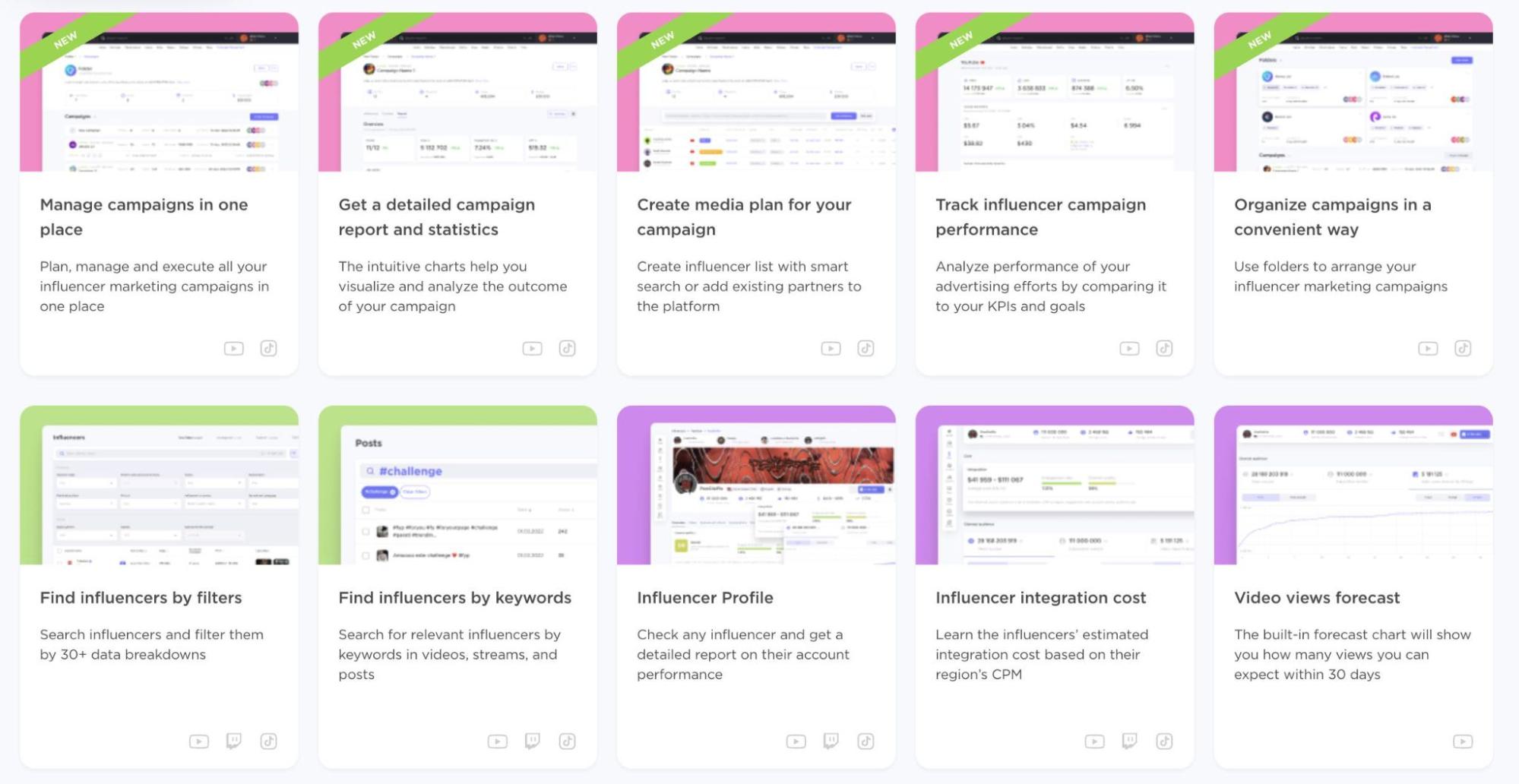 Influencer Analytics dashboard