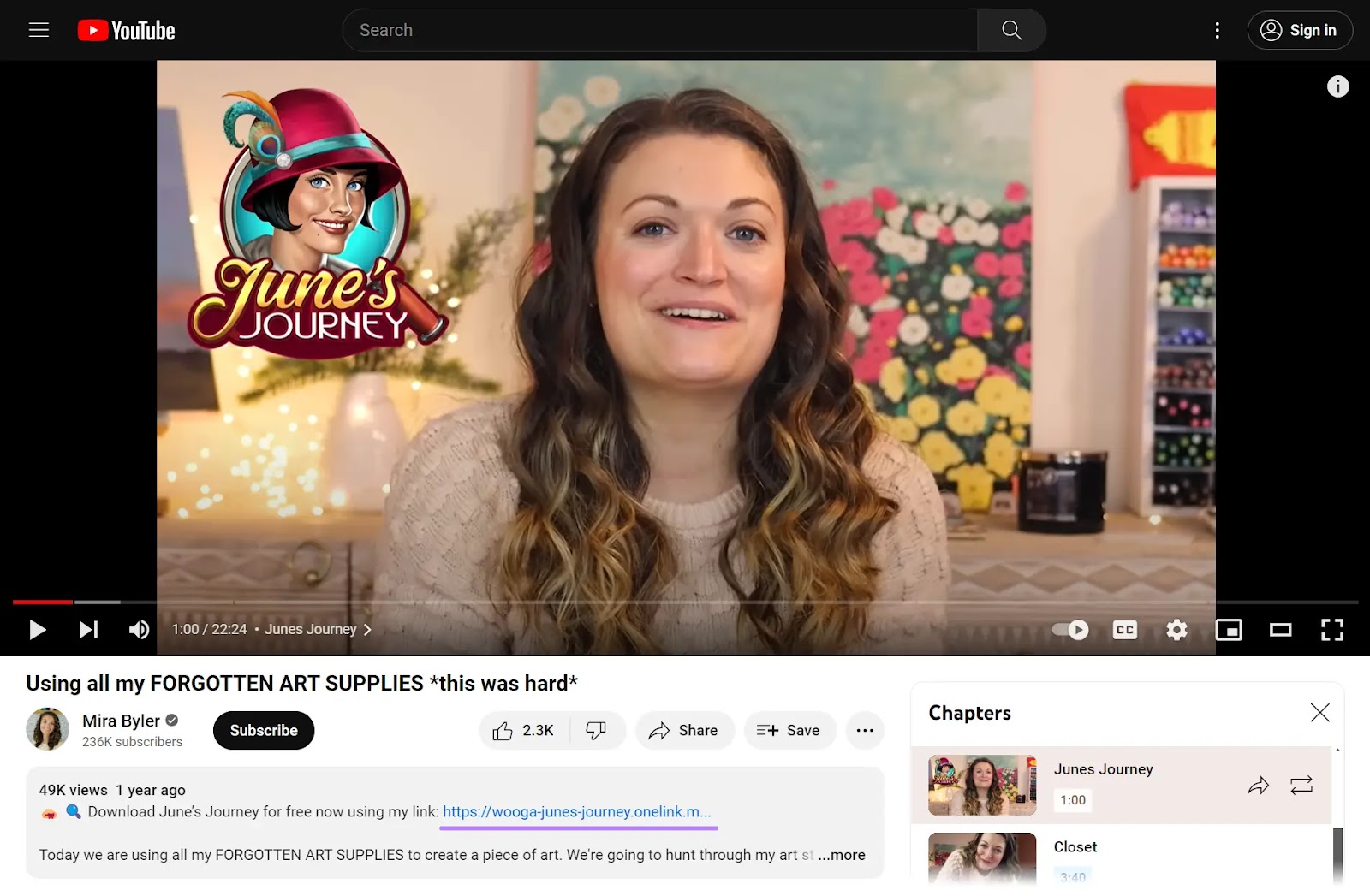 June’s Journey partnership with YouTuber and artist Mira Byler