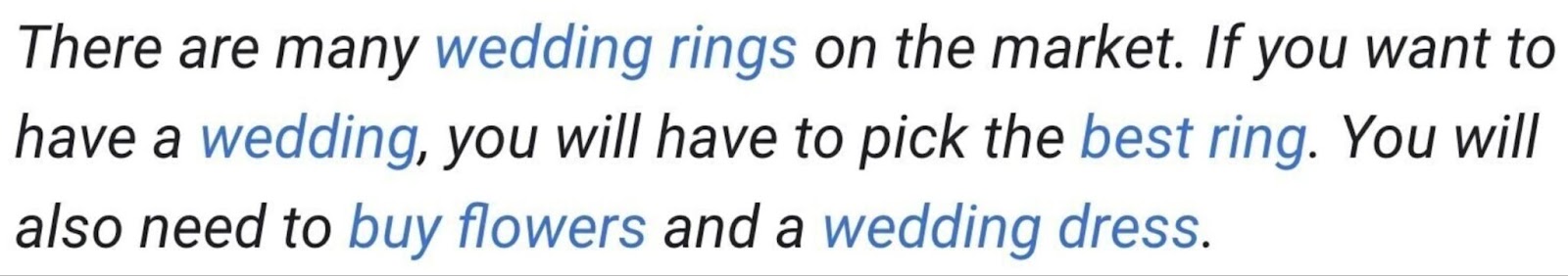 An example from Google of over-optimized anchor text