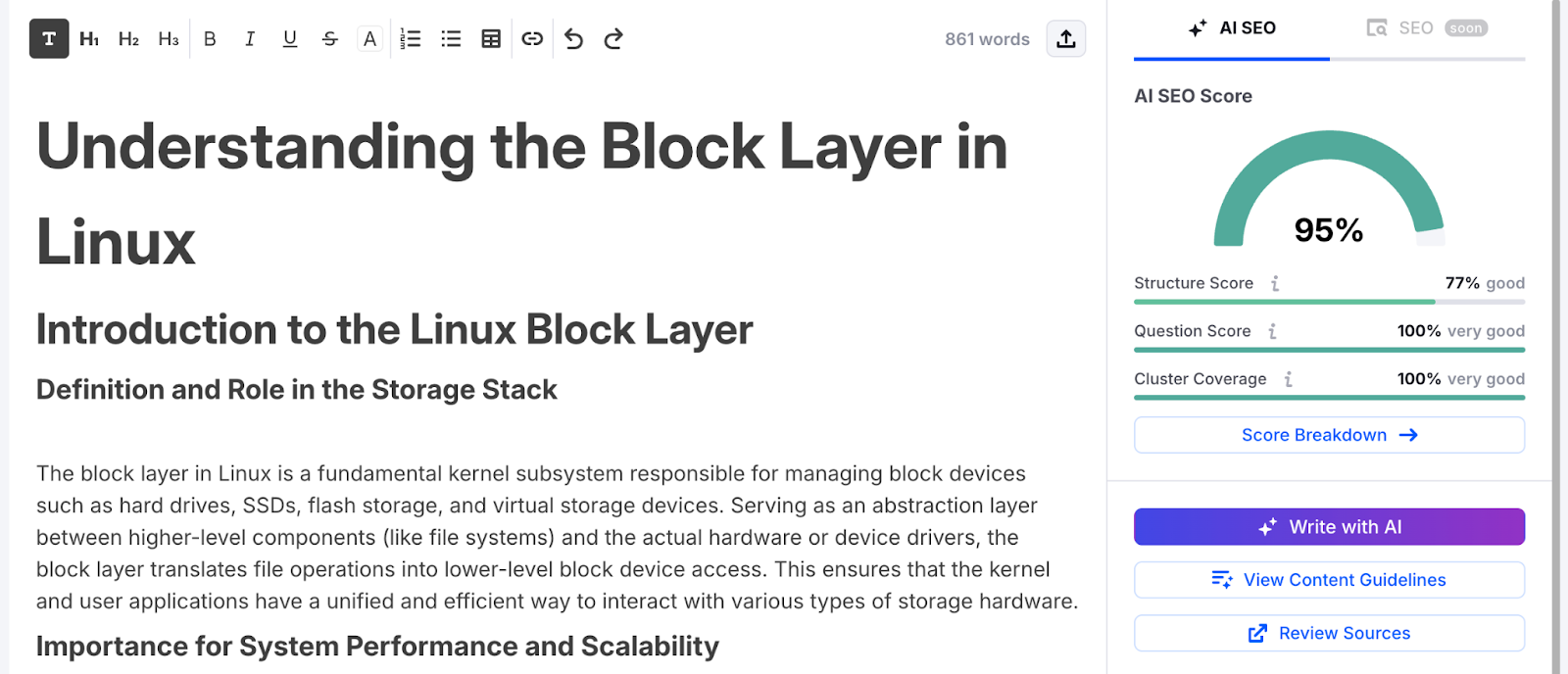 Semrush Enterprise AI Optimization (AIO) - content optimization