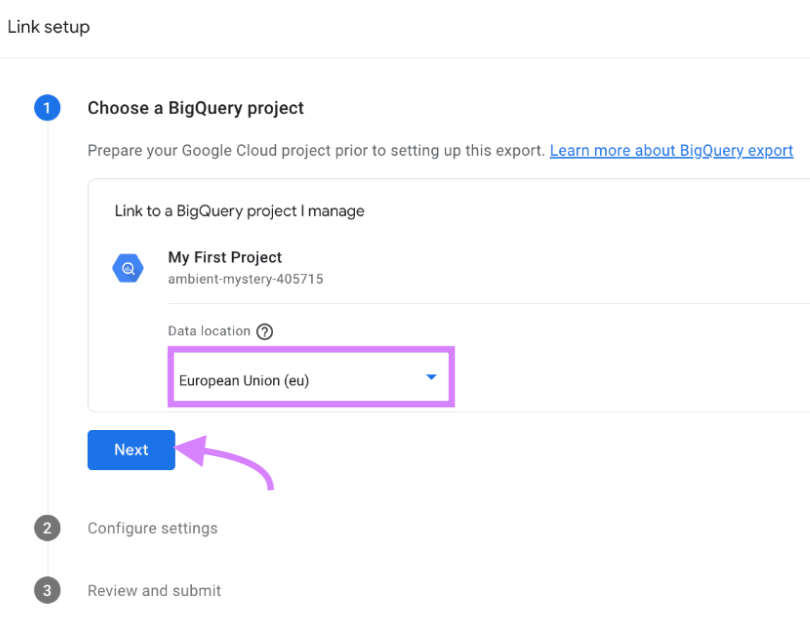 "European Union (eu)" selected from the drop-down menu