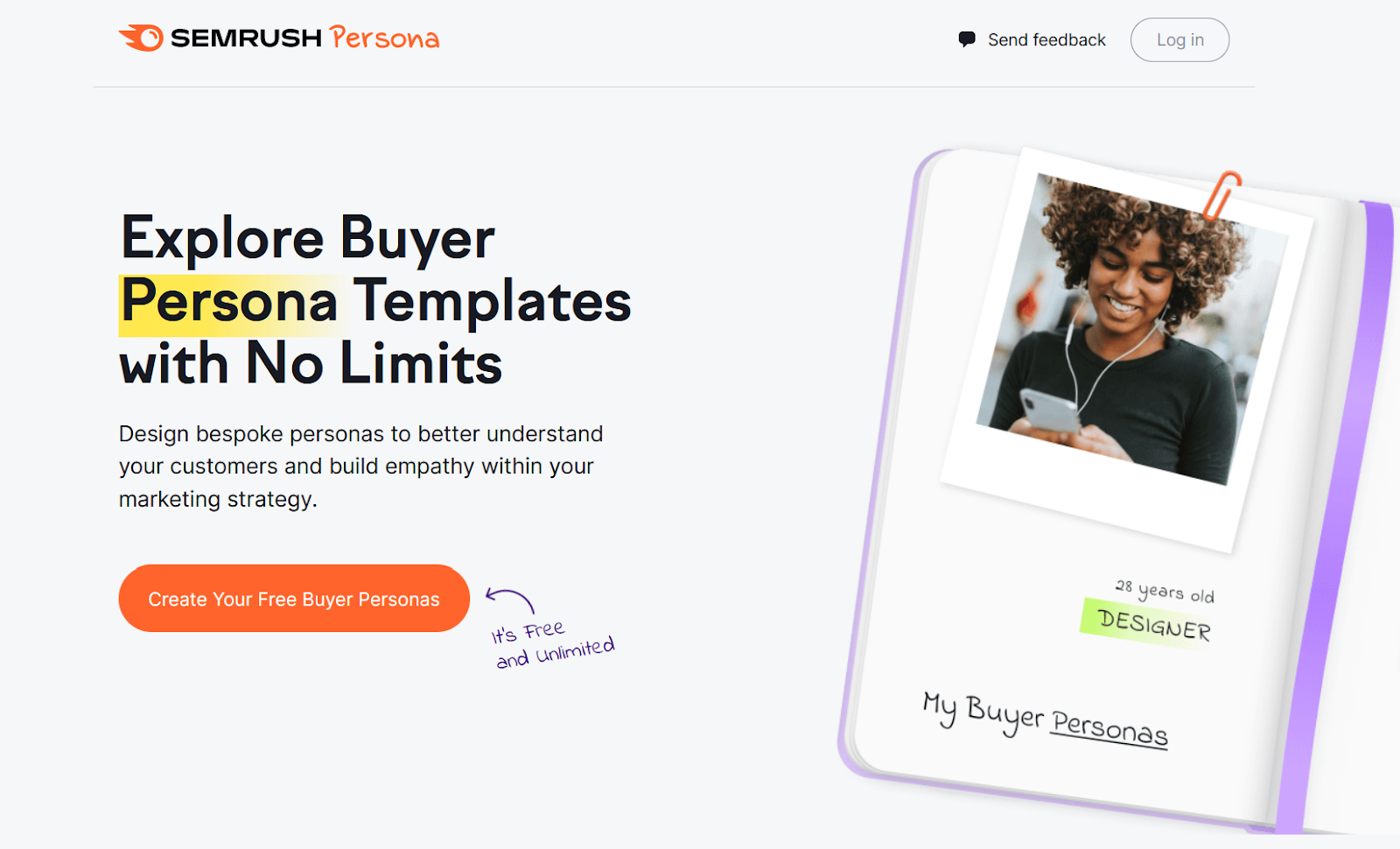 Semrush Persona landing page
