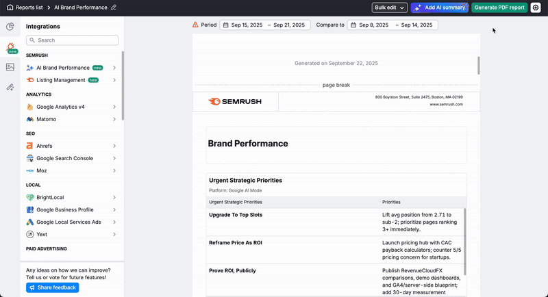 Report Automation with Semrush image 8