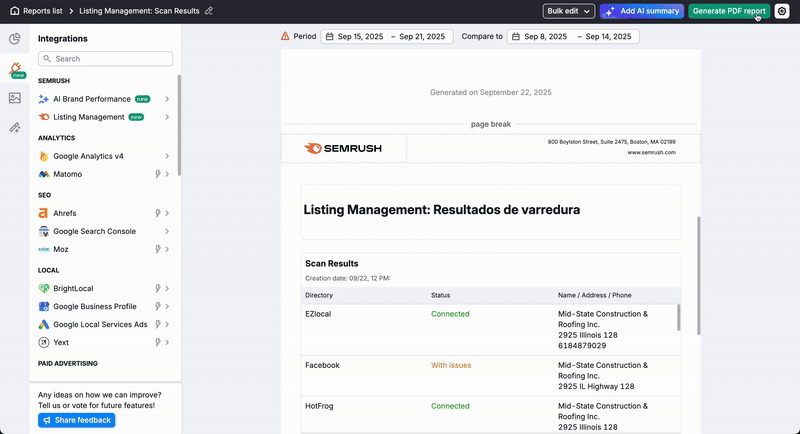 Report Automation with Semrush image 6